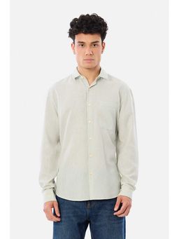Snitch - Green Solid Full Sleeves Regular Casual Shirt for Men