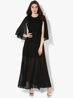 Kazo - Black Ebony Cape Dress