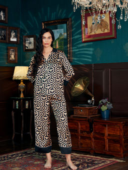 EZME STUDIO - Bumble Bee Black Shirt and Pyjama (Set of 2)