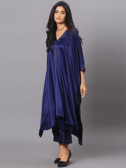 Spring Soul - Royal Blue Kaftan and Pant (Set of 2)