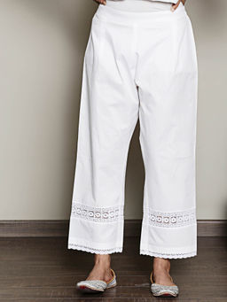 Spring Soul - Cotton Satin Pant with Lace Detailing