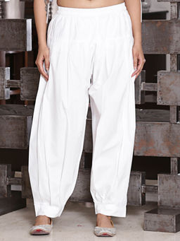 Spring Soul - White Pleated Afghani Salwar