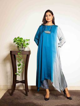 Spring Soul - Blue Ombre Modal Regular Kurta