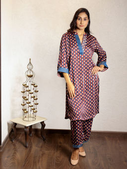 Spring Soul - Multicolored Printed Kurta and Pant with Dori Work (Set of 2)
