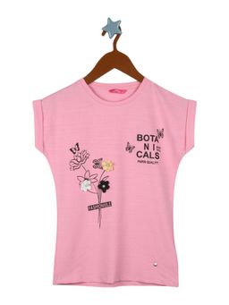Monte Carlo - Girls Cotton Blend Printed Pink Top