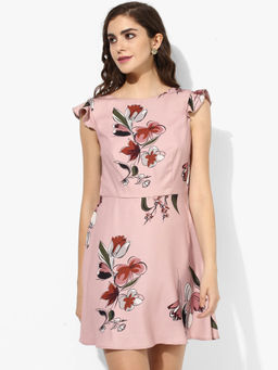 Kazo - Purple Floral Print Farah Dress