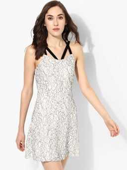 Kazo - White Printed Fella Dress