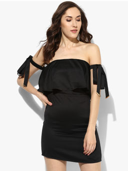 Kazo - Black Off Shoulder Taylor Dress