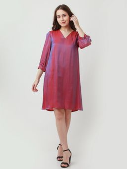 Zink London - Womens Red Solid Mini Dress