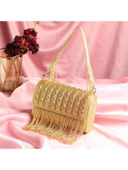 HOUSE OF WEBHIN - Mehfil Golden Flap Clutch
