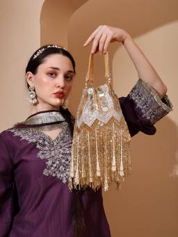 HOUSE OF WEBHIN - Sitara Golden Potli Bag