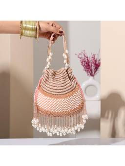 HOUSE OF WEBHIN - Ranya Peach Potli Bag