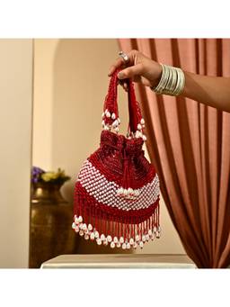 HOUSE OF WEBHIN - Ranya Red Potli Bag