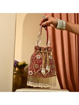HOUSE OF WEBHIN - Zehra Red Potli Bag