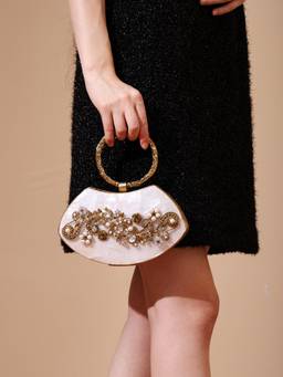 HOUSE OF WEBHIN - Isla Golden Clutch with Detachable Chain