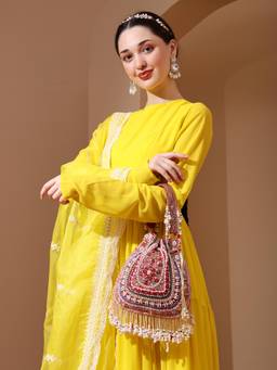 HOUSE OF WEBHIN - Zahra Pink Potli Bag