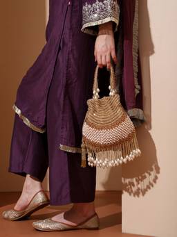 HOUSE OF WEBHIN - Ranya Golden Potli Bag