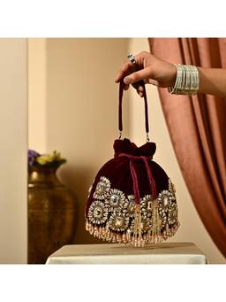 HOUSE OF WEBHIN - Noori Mehroon Potli Bag