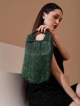 HOUSE OF WEBHIN - Layali Green Clutch