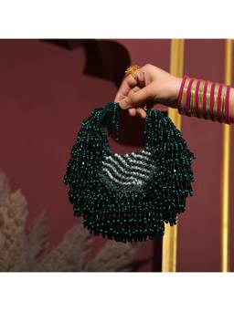 HOUSE OF WEBHIN - Rhea Green Moon Clutch