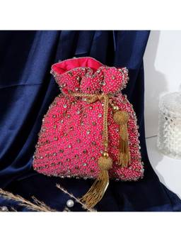 HOUSE OF WEBHIN - Gul Bagh Pink Potli Bag