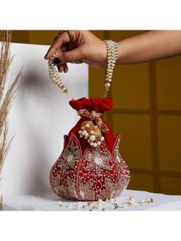 HOUSE OF WEBHIN - Roja Red Potli Bag