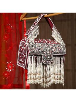 HOUSE OF WEBHIN - Mira Maroon Box Clutch