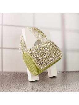 HOUSE OF WEBHIN - Feroza Green Flap Clutch