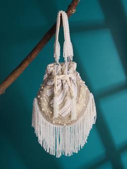 HOUSE OF WEBHIN - Aarzoo Silver Potli Bag