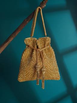 HOUSE OF WEBHIN - Silsila Golden Potli Bag