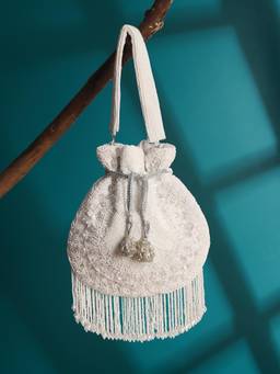 HOUSE OF WEBHIN - Shubhra White Potli Bag
