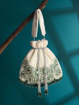 HOUSE OF WEBHIN - Zaaya White Potli Bag