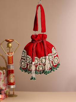 HOUSE OF WEBHIN - Zaaya Red Potli Bag
