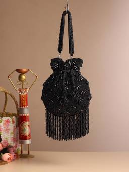 HOUSE OF WEBHIN - Ziva Black Potli Bag