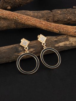 E2O - Gold Plated Pearl Crafted Contemporary Drop Earring