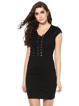 Kazo - Black Fitted Kelly Dress