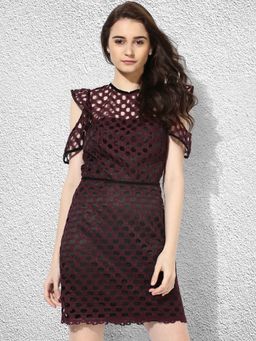 Kazo - Maroon Josephine Mini Dress
