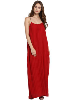 Kazo - Red Round Neck Natalia Dress