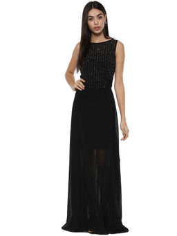 Kazo - Black Embellished Stephanie Dress