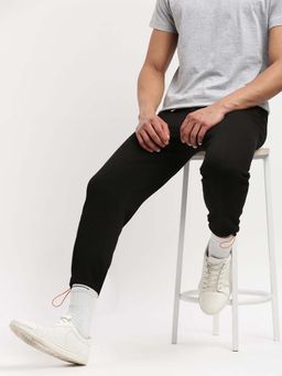 SHOWOFF - Mens Slim Fit Solid Black Joggers