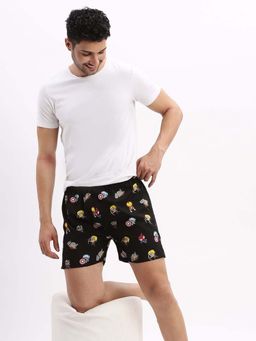 SHOWOFF - Men's Printed Cotton Black Boxers