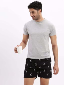 SHOWOFF - Men's Printed Cotton Black Boxers