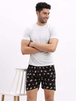 SHOWOFF - Men's Printed Cotton Black Boxers