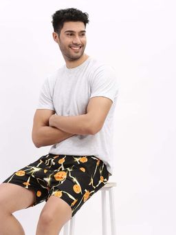 SHOWOFF - Men's Printed Cotton Black Boxers