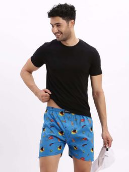 SHOWOFF - Men's Printed Cotton Blue Boxers