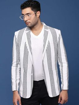 SHOWOFFFF - Mens White Slim Fit Single Breasted Blazer