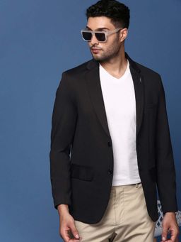 SHOWOFF - Mens Black Slim Fit Single Breasted Blazer