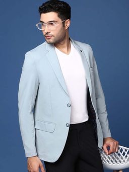 SHOWOFF - Mens Blue Slim Fit Single Breasted Blazer