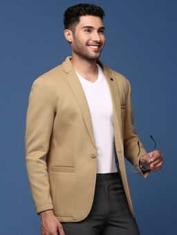 SHOWOFF - Mens Khaki Slim Fit Single Breasted Blazer
