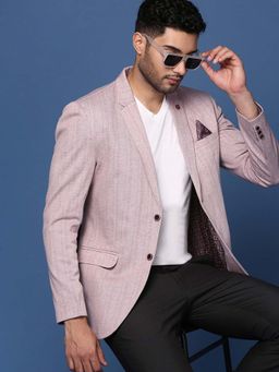 SHOWOFF - Mens Peach Slim Fit Single Breasted Blazer